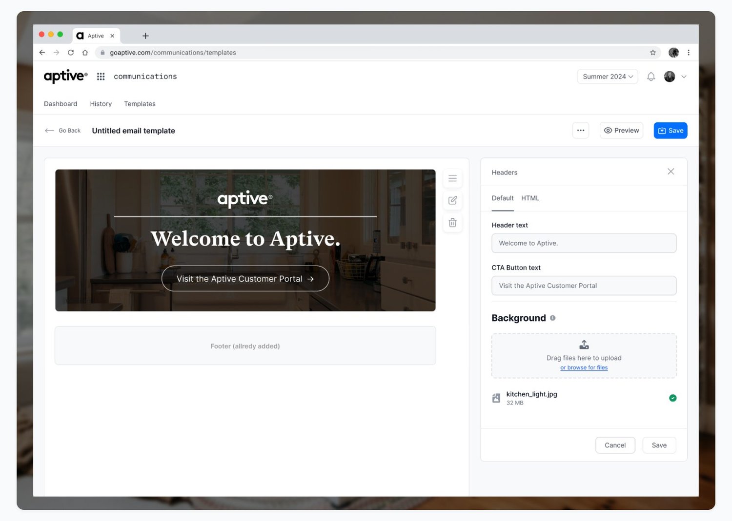 Template builder interface